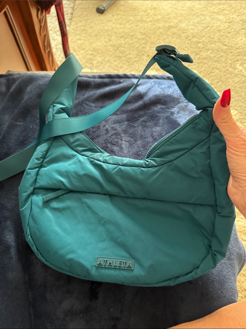 Athleta Teal Padded Shoulder Bag